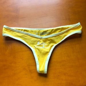 No Boundaries yellow thong panty